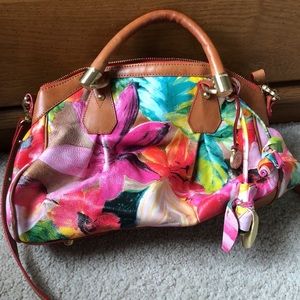 Brahmin Tropical Floral Satchel